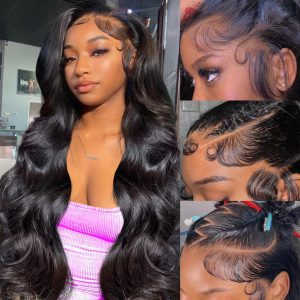 30 Inch 13x6 Lace Front Wigs Human Hair 200% Density Body Wave HD Lace Front Wigs Human Hair Pre Plucked Natural Color Glueless Wig 100% Virgin Lace Front Wigs for Women